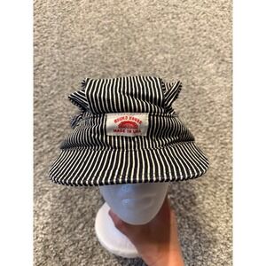 Round House Mens Striped Railroad Cap Made in USA Adjustable Snapback